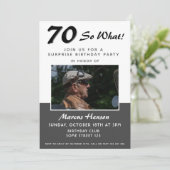 70e Carte d'invitation photo d'anniversaire surpri (Debout devant)