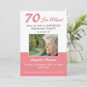 70e Carte d'invitation photo d'anniversaire surpri (Debout devant)