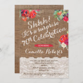 70e Carte Invitation d'anniversaire surprise, Vert (Devant / Derrière)