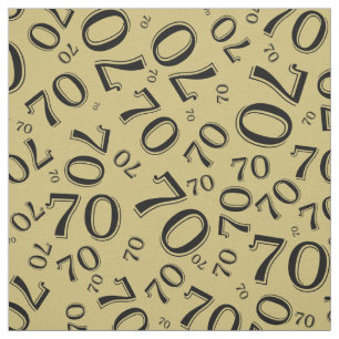 70e - Cool Number Pattern Gold en Black 70 Stof