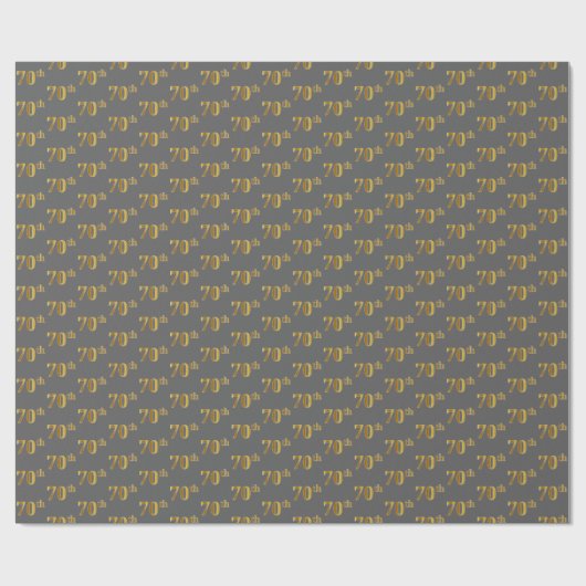 70e evenement (Grijs, Faux Gold) Cadeaupapier (Vlak)