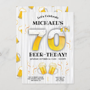 70e fête d'anniversaire de la bière Invitation de 