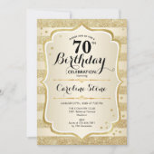 70e fête d'anniversaire - Gold Invitation (Devant)