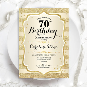 70e fête d'anniversaire - Gold Invitation