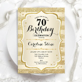 70e fête d'anniversaire - Gold Invitation