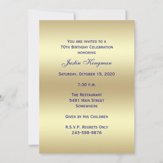 70e foto Verjaardagsfeestje Uitnodiging Marine 70 (Achterkant)