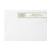 70e geboorte-koel-nummerpatroon, goud en wit (Achterkant)