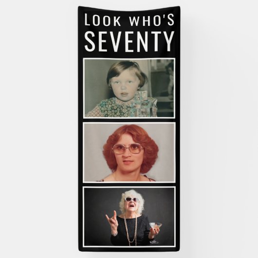 70e geboortedagfoto-banner spandoek (Verticaal)