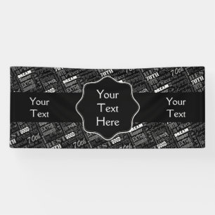 70e gepersonaliseerd monogram van de Fun-partij op Spandoek