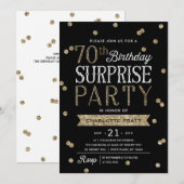 70e Glitter Confetti Surprise Party Invitation Kaart (Voorkant / Achterkant)