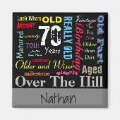 70e Happy BIrthday in een graffiti-stijl Magneet (Voorkant)