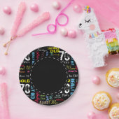 70e Happy BIrthday in een graffiti-stijl Papieren Bordje (Feest)