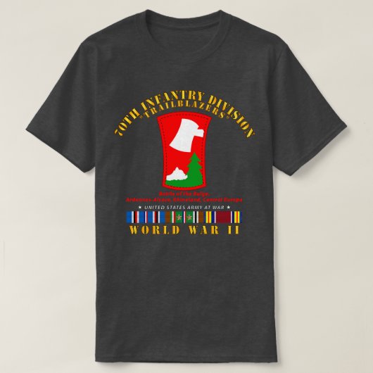70e Infanteriedivisie Trailblazers w WWII EU SVC T-shirt (Design voorkant)