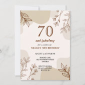 70e invitation à l'anniversaire de naissance beige (Devant)