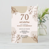 70e invitation à l'anniversaire de naissance beige (Debout devant)