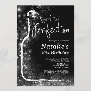 70e Invitation à l'anniversaire du vin. Âgé à la p