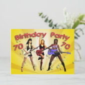 70e invitation de fête d'anniversaire avec un grou (Debout devant)