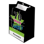 70e jaar en liefhebbend - 70e verjaardag medium cadeauzakje (Voorkant Gekanteld)