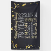 70e jaarbanner - 70 jaar in uren en seconden spandoek (Verticaal)