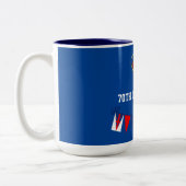 70e Jubilé 2022 Couronne bleu bicolore Mug (Gauche)