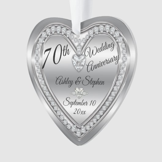 70e Jubileum Diamond Platinum Keepomwille Ornament (voorkant)