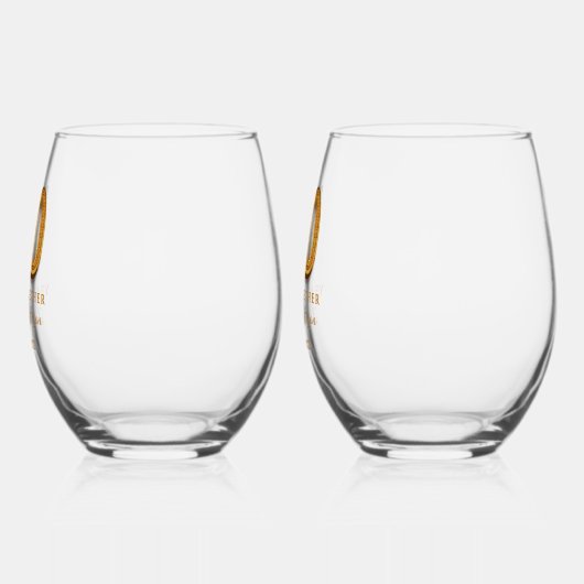 70e Jubileum gepersonaliseerd Wijnglas Zonder Voet (Links)