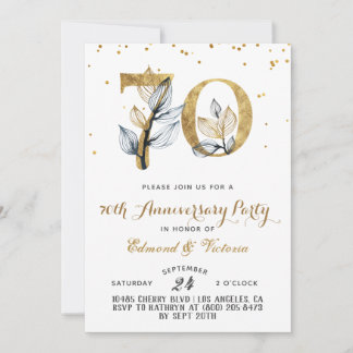 70e Jubileum Gold Floral Kaart