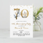 70e Jubileum Gold Floral Kaart (Staand voorkant)