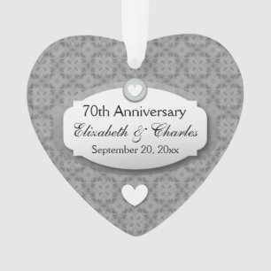 70e Jubileum Jubileum bruiloft Platinum Z03 Ornament
