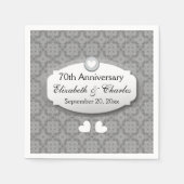 70e Jubileum Jubileum bruiloft Platinum Z03 Servetten (Voorkant)