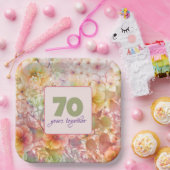 70e Jubileum Koolstofontwerp Papieren Bordje (Feest)