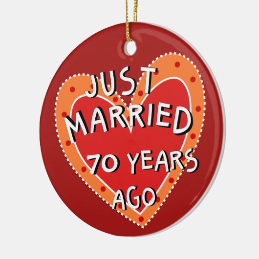 70e Jubileum of een Yr Keepsake kerstcadeau Keramisch Ornament (Links)