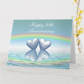 70e Jubileum Platinum Harten Groot Breed Kaart (Gele Bloem)