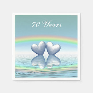 70e Jubileum Platinum Hearts Servetten