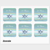 70e Jubileum Platinum Hearts Vierkante Sticker (Vel)