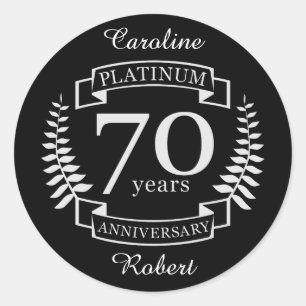70e JUBILEUM PLATINUM Ronde Sticker