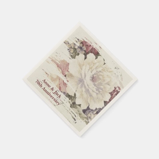 70e Jubileum Tapestry Roos Servet (Hoek)