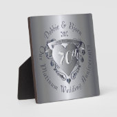 70e Jubileum voor bruiloft Platinum Heart Emblem Fotoplaat (Voorkant)