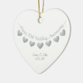 70e Jubileum voor bruiloft Platinum-versiering Keramisch Ornament (Links)