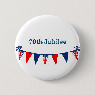 70e jubileumfeestdag ronde button 5,7 cm
