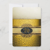70e Mans Beer Black Gold Birthday Party Kaart (Voorkant)