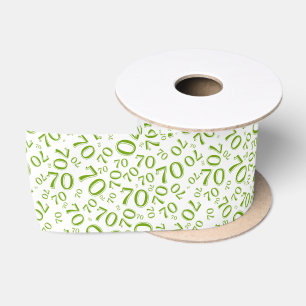 70e Moderne Willekeurige Nummer Patroon Groen/Wit Lint
