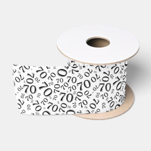 70e Moderne Willekeurige Nummer Patroon Zwart/Wit Lint