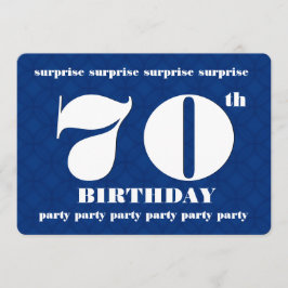 70e OOGST Blauw en Witte verjaardag Partij v005A Kaart