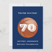 70e ou 75e anniversaire de fête Invitation Basketb (Devant)