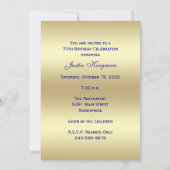 70e Photo Anniversaire de fête Invitation Marine 7 (Dos)