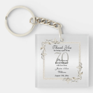 70e Platinum Birthday Sleutelhanger