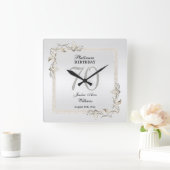 70e Platinum Birthday Vierkante Klok (Huis)