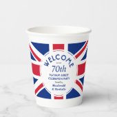 70e Platinum Celebration UNION JACK Papieren Bekers (Achterkant)