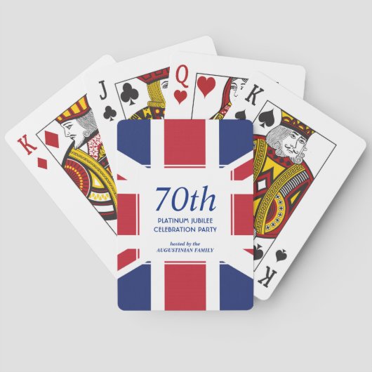 70e Platinum Jubilee UNION JACK Pokerkaarten (Achterkant)